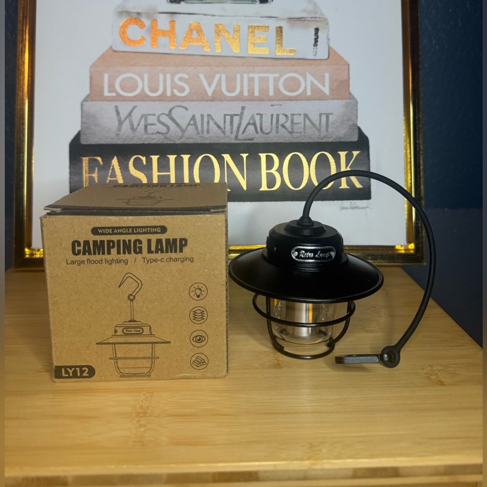 Black Camping Lamp with USB Charging